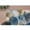 Bladeren - Abstract - Goud - Blauw muismat rubber klein -closeup