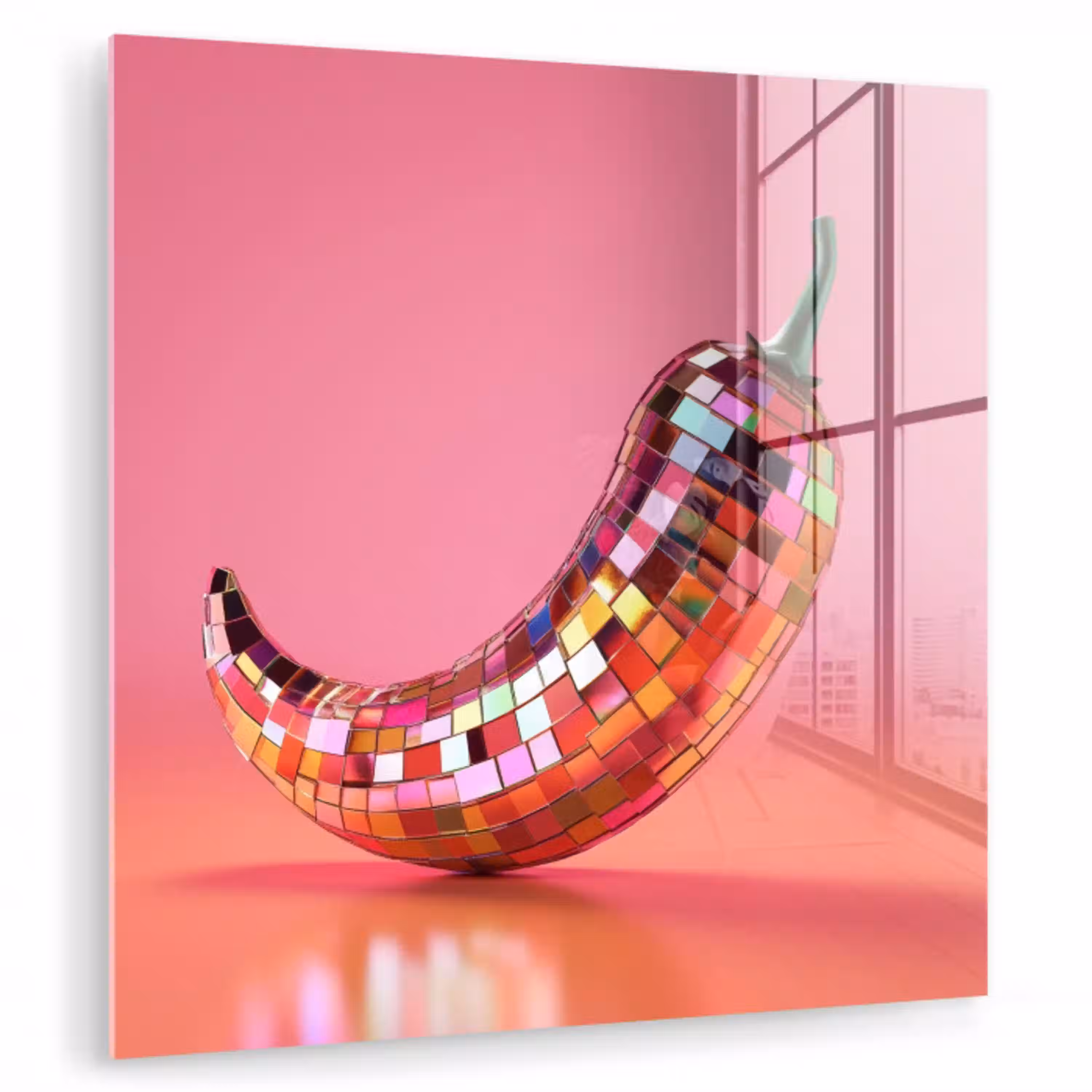 Peper - Disco - Rood - Glitter plexiglas 5mm klein -zzzproduct_nieuw