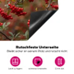 Goudvink - Bessen - Herfst - Natuur - Kleurrijk Inductie beschermer vinyl 3mm klein -zzzzzzz-lf-onderkant
