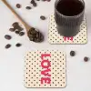 Love - Stippen - Roze onderzetter kurk middel -sfeer2