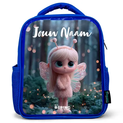 Fairy - Bos - Glitters Kinderrugzak - Blauw middel -3d