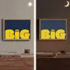 Think big - Blauw - Geel Light Box met batterij (Wandlamp) middel -sfeer3