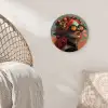 Vrouw - Kroon - Tomaat - Bascilicum - Zonnebril Wandcirkel kunststof plaat 5mm dik klein -sfeer5