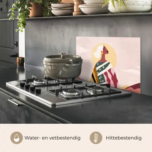 Vrouw - Zon - Kleurrijk keuken achterwand spatscherm klein -usp_NL