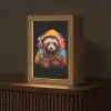 Graffiti - Wasbeer - Jas - Zwart Light Box met kabel (Tafellamp) klein -z3d_website