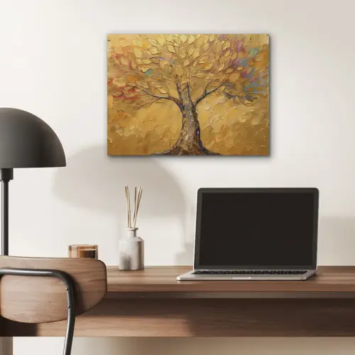 Goud - Boom - Abstract - Modern PET vilt klein -sfeer5