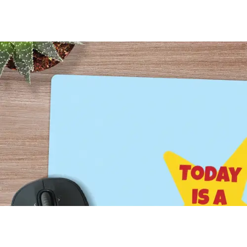 Ster - Today is a good day - Blauw muismat rubber klein -closeup