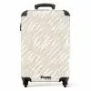 Witte lijnen over beige achtergrond NBS - Handbagage koffer - Kinderen Unisex middel -productfoto_recht