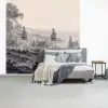 Mistig - Berglandschap - Illustratie fotobehang vinyl groot -slaapkamer