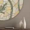 Klaprozen - Oranje - Mozaïek - Bladeren Akoestische PET Vilt - Rond klein -sfeer5_closeup