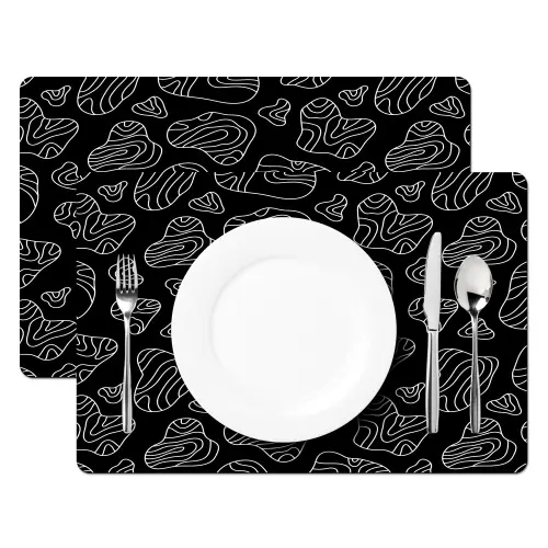Lijnen - Wit - Zwart Placemat vinyl groot 368 -zzsfeer2_Kitchenyeah-website