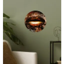 Goud - Lippen - Kunst - Goud - Luxe - Abstract Wandcirkel behangsticker klein -sfeer2