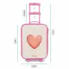 Rood hart op een beige achtergrond Kinderkoffer - Roze klein -productfoto_formaten