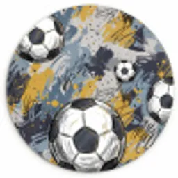 Voetbal - Abstract - Sport - Kleurrijk Wandcirkel kunststof plaat 5mm dik klein -3d