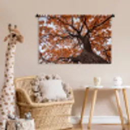 Boom - Bladerdak - Herfst - Oranje - Sfeervol Wandkleed katoen middel -wsfeer5_kind