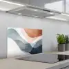 Abstract - Golven - Blauw keuken achterwand spatscherm klein -3d_schuin