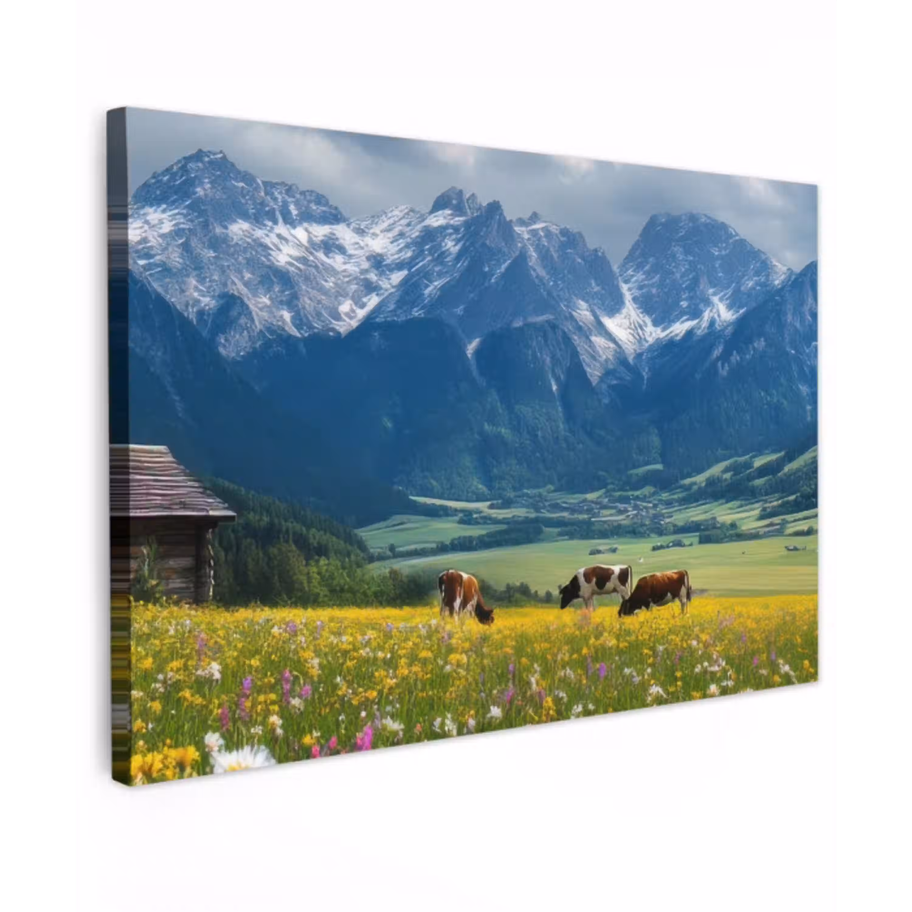 Alpen - Weide - Bergen - Koeien canvas 2cm klein -z3d