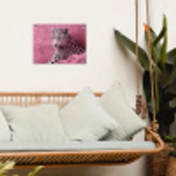 Panter - Luxe - Roze tuinposter los doek klein -sfeer7