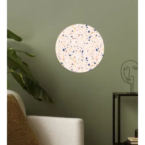 Terrazzo -  Patroon - Kleurrijk - Indigo Wandcirkel behangsticker klein 186 -sfeer2