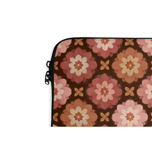 Geometrisch - Bloemen - Kleurrijk laptophoes neopreen klein 279 -detail