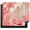 City - Car - Pink Inductie beschermer vinyl 3mm middel -3d