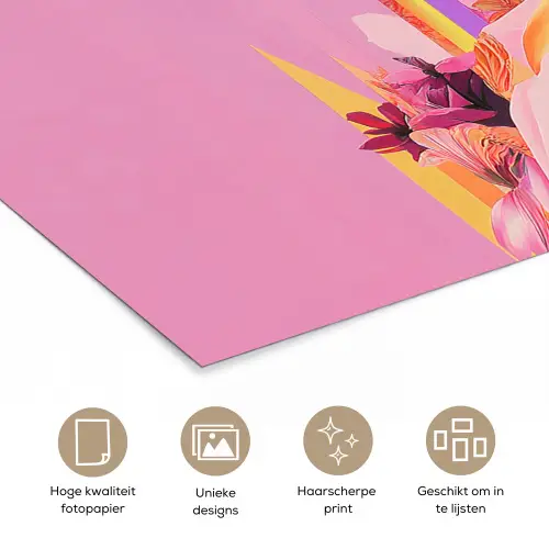 Vrouw - Bloemen - Paars - Abstract poster papier klein -closeup_NL