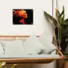 Schedel - Oranje - Zijaanzicht - Vlammen tuinposter los doek klein -sfeer7