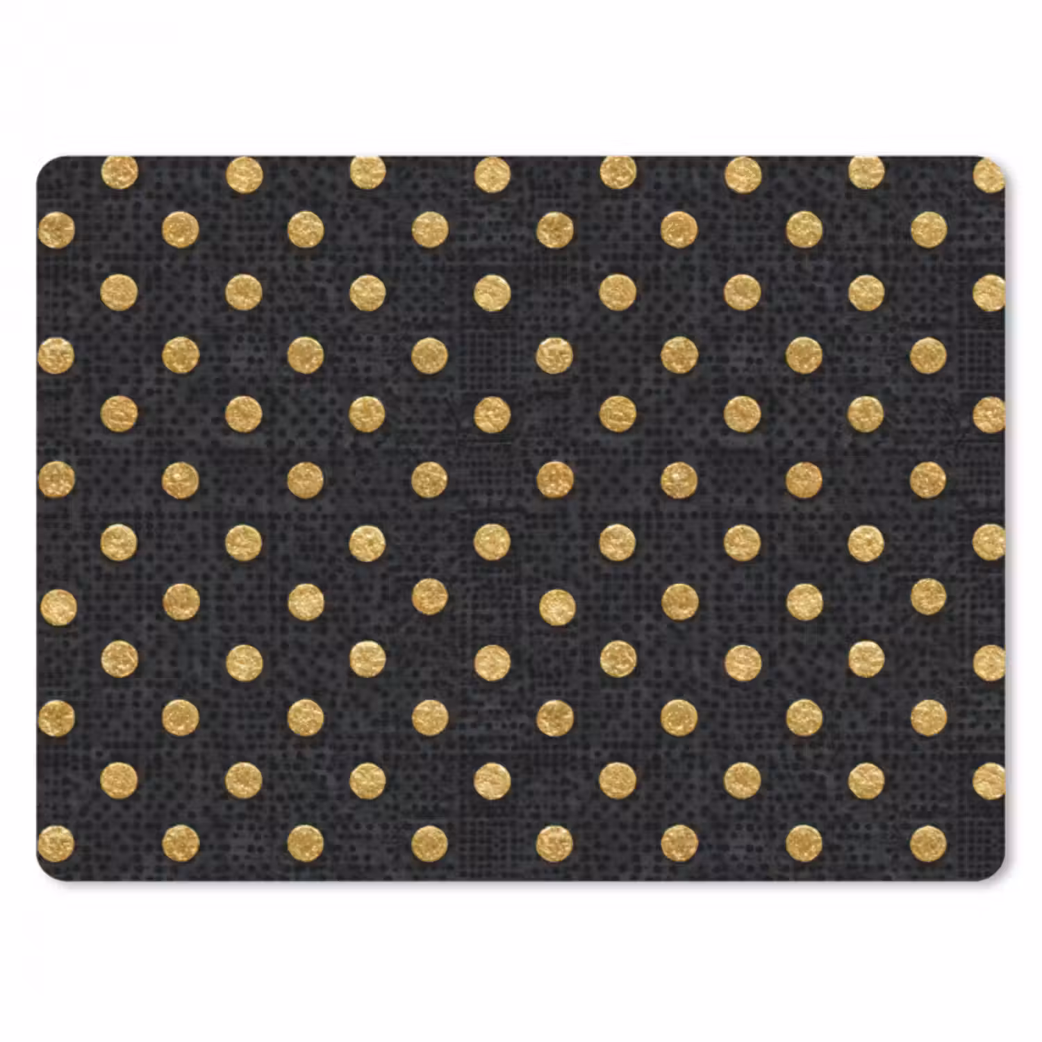 Mauspad - Polka Dot – Punkte – Gold – Schwarz