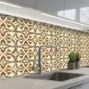 Siertegel - Patroon - Bruin keuken achterwand 2 middel 871 -3d_schuin