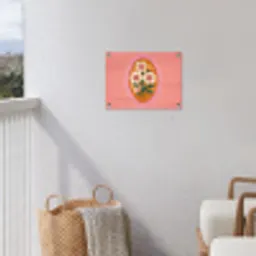 Illustratie - Bloemen - Rand - Roze tuinposter los doek klein -sfeer8