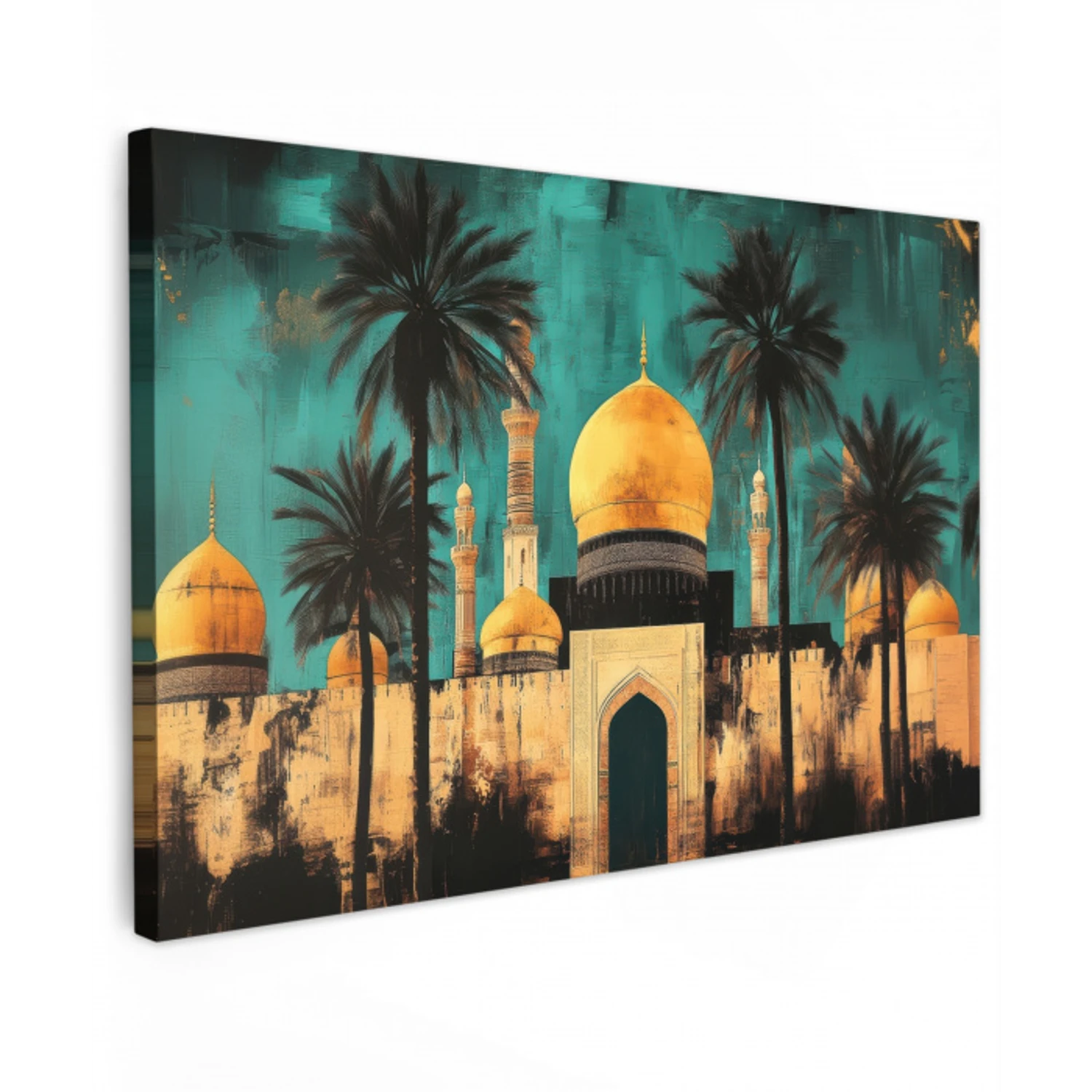 Moskee - Goud - Arabisch - Islamitische canvas 2cm klein -z3d