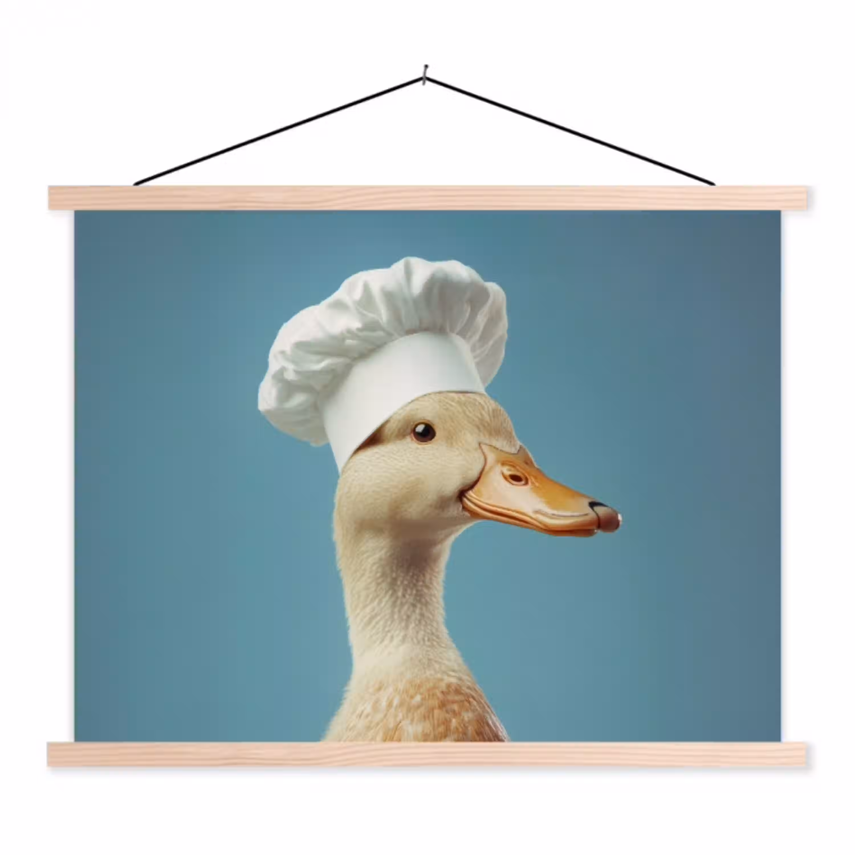 Eend - Koksmuts - Cute - Vogel textielposter latten blank klein -3d