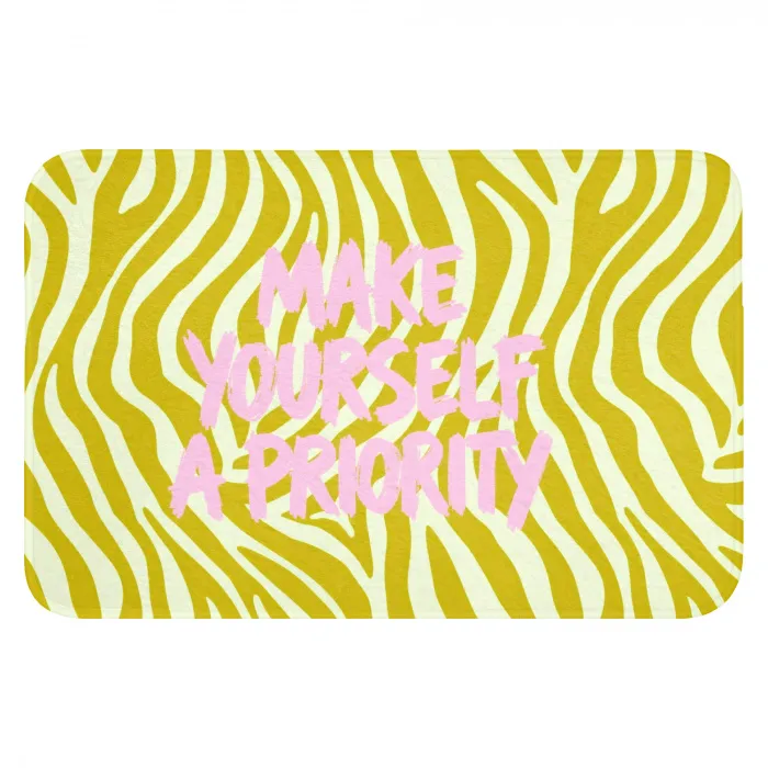 Zebraprint - Priority - Roze Badmat klein -3d