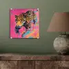 Luipaard - Roze - Oranje - Blauw - Verf plexiglas 5mm klein -sfeer3