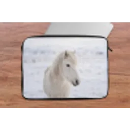 Paard - Kop - Winter - Dieren - Wit laptophoes neopreen klein -tafel