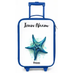 Blauwe Zeester op Witte Achtergrond Kinderkoffer - Blauw klein -zz3dotto
