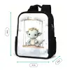 Draak - Baby dier - Kinderen Rugzak - Zwart middel -productfoto_formaten