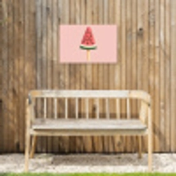 Watermeloen - Ijsje - Pitjes - Rood Tuinposter op houten frame 2 cm dik klein -sfeer4
