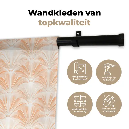Waaier - Patroon - Perzik Wandkleed katoen klein 269 -sfeer2