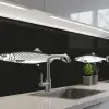 Vissen - Zwart - Wit keuken achterwand 2 middel -3d_schuin