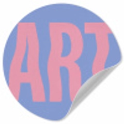 Art - Roze - Blauw Wandcirkel behangsticker klein -3d