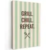 Quote - Strepen - Grill Tuinposter op houten frame 2 cm dik klein -3d