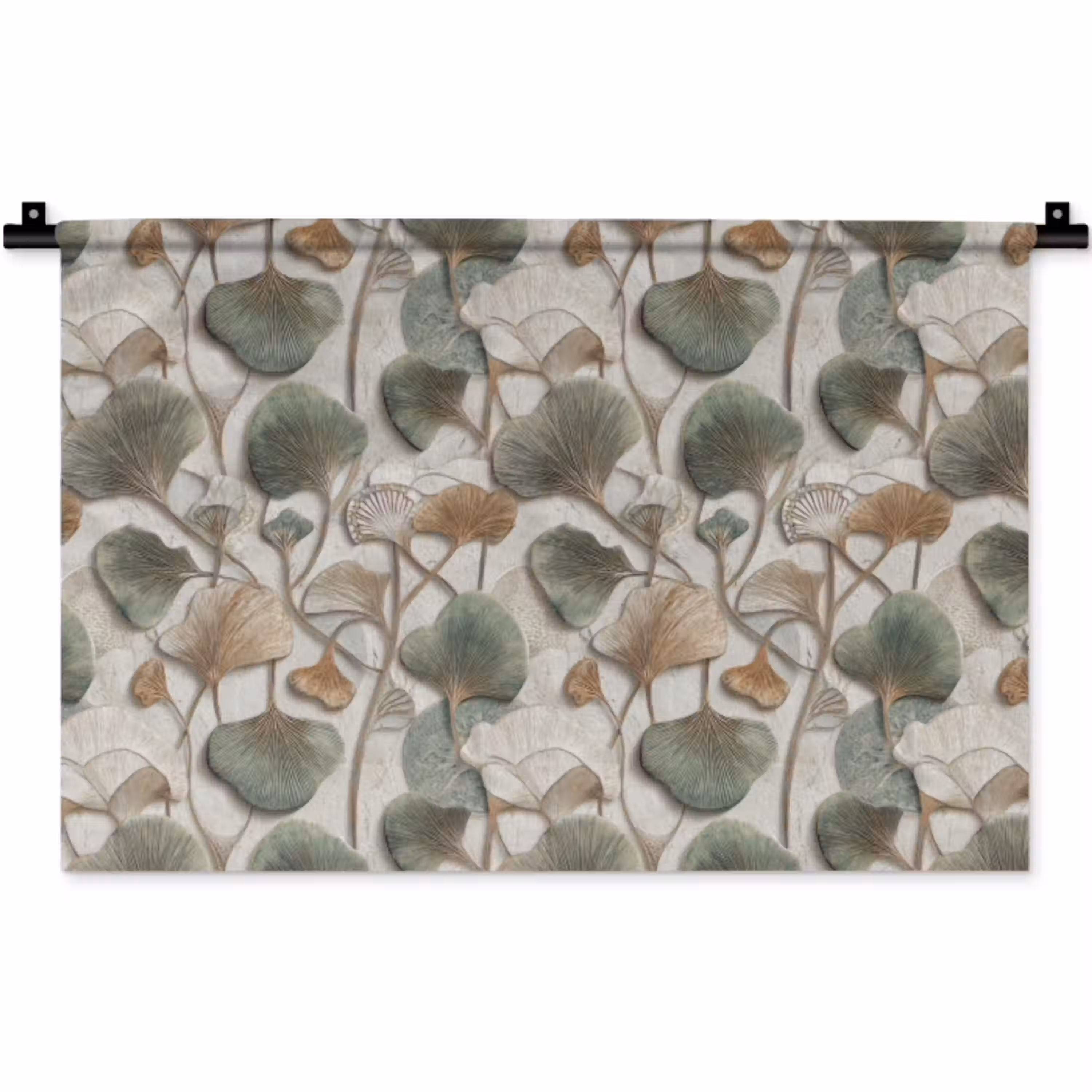 Elegant - Bladeren - Groen Wandkleed katoen klein 269 -zz3d