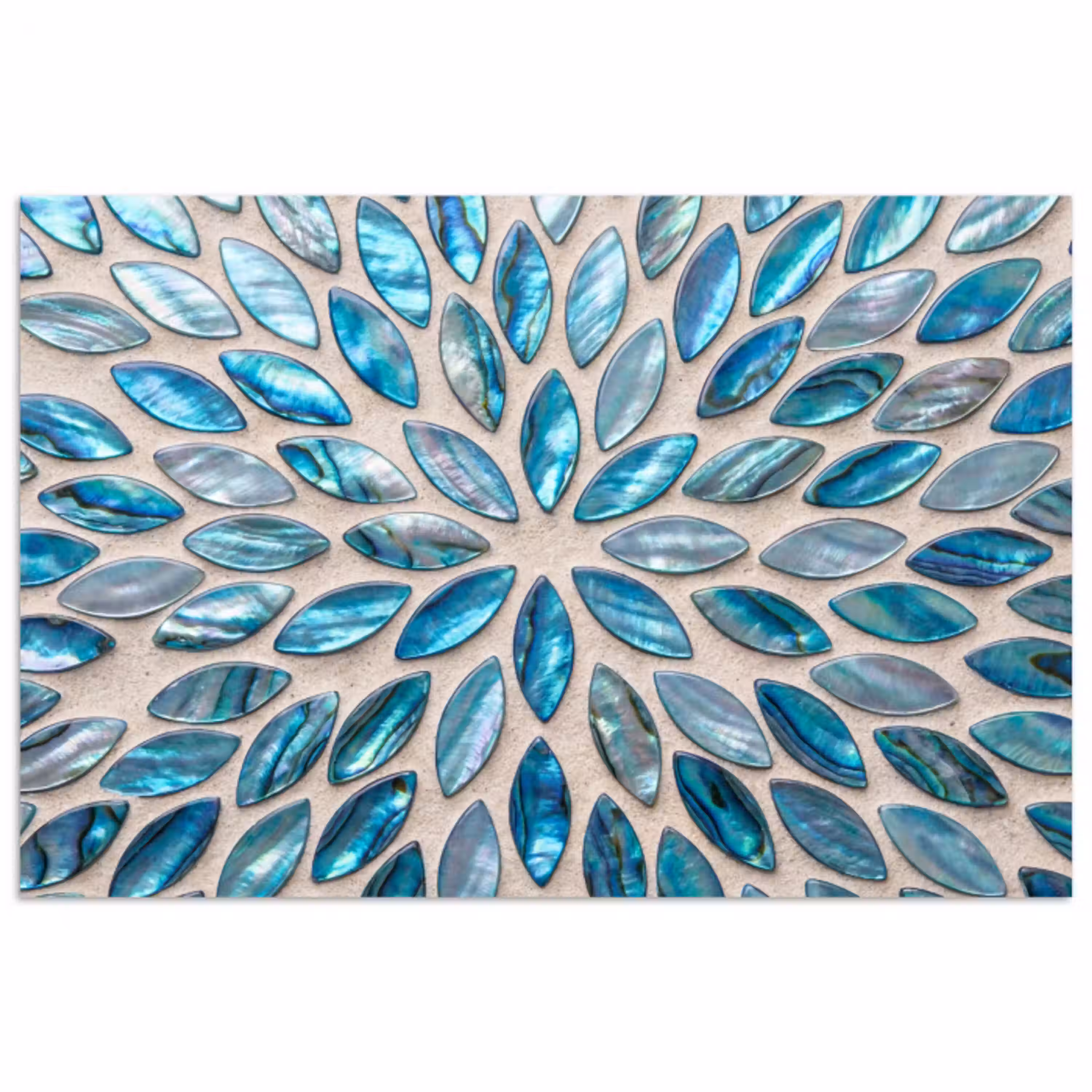 Patroon - Glans - Abstract - Blauw - Decoratie poster papier klein -3d