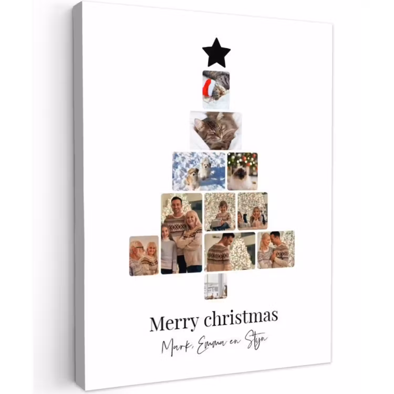 Gepersonaliseerd canvas schilderij - Merry Christmas - Collage
