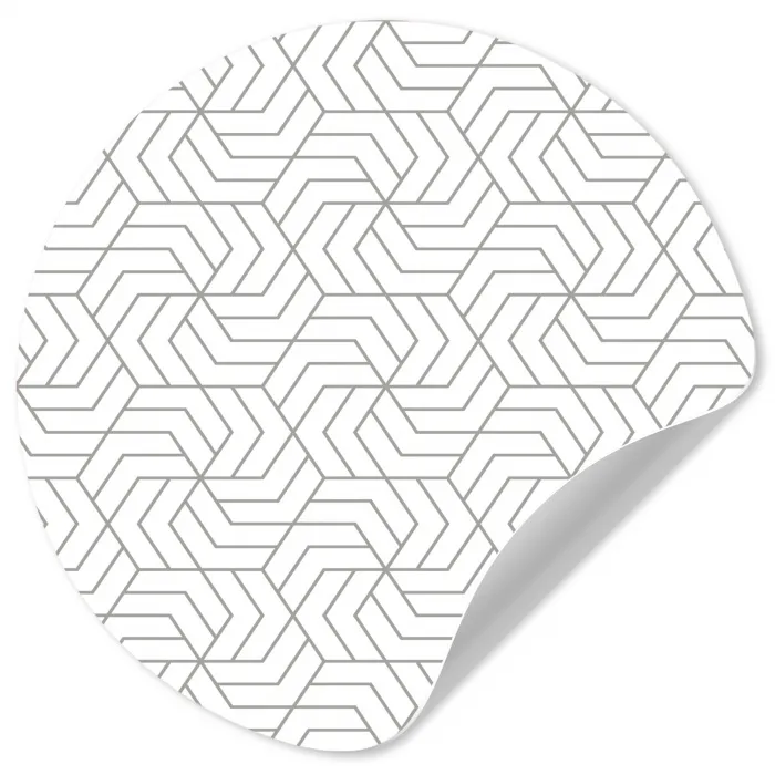 Geometrie - Lijn - Zwart - Wit - Patroon Wandcirkel behangsticker klein 186 -3d