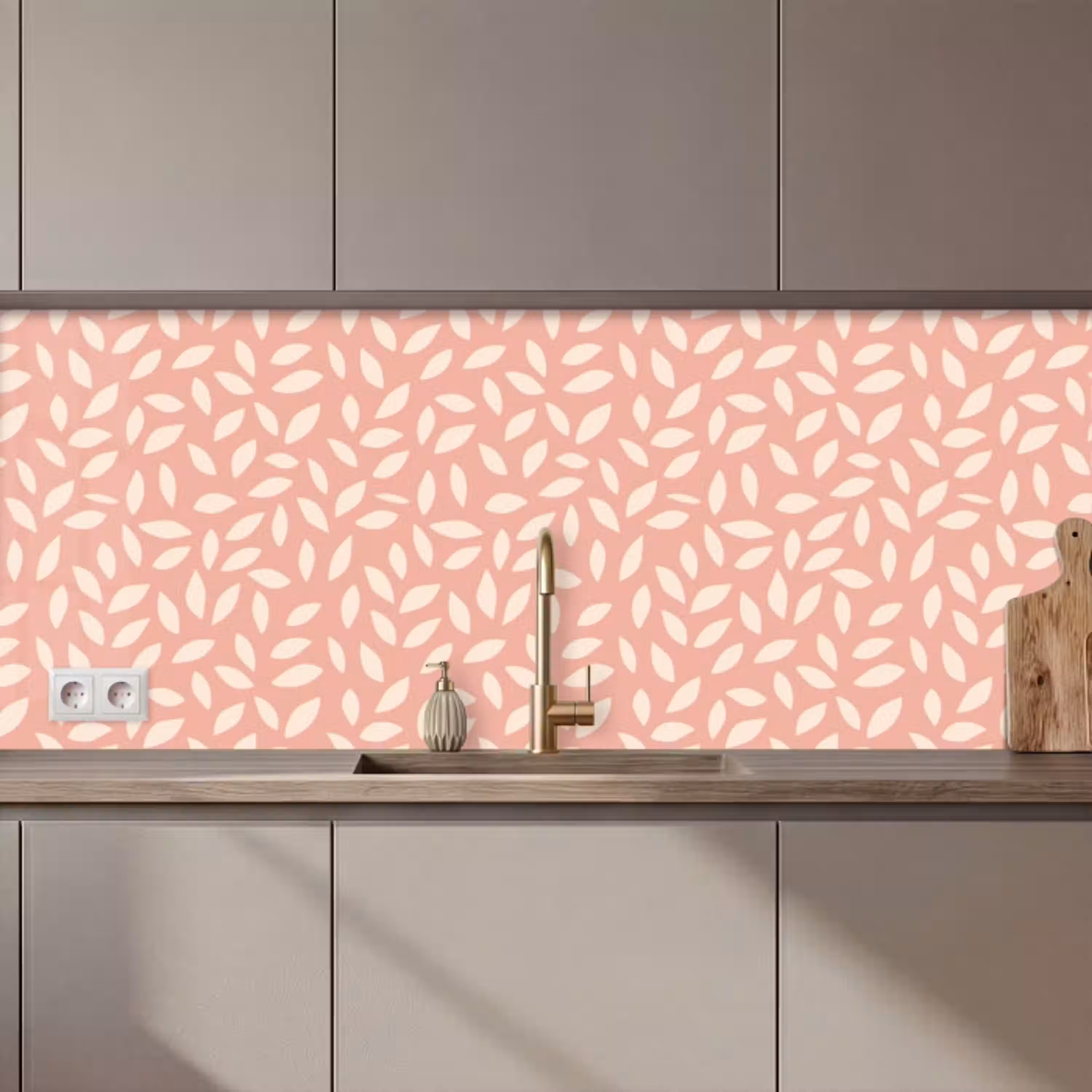 Roze - Bladeren - Speels - Patroon keuken achterwand 2 middel 871 zz_3dshopping