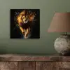 Leeuw - Zwart - Oranje - Verf aluminium wit klein -sfeer2