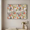 Tropisch - Zomer - Vlinder - Bloemen Textielframe zwart klein 947 -sfeer2