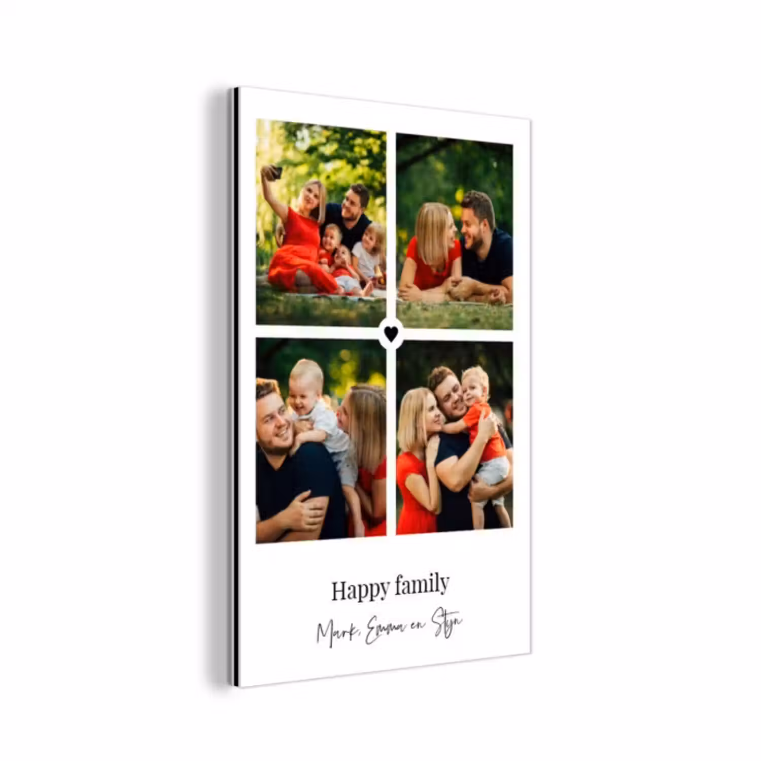 Aluminium schilderij - Happy Family - Collage - 4 Foto's
